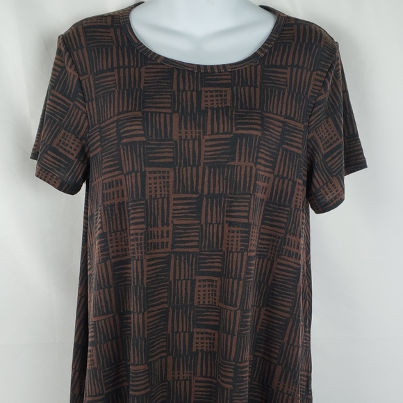 LulaRoe Simply Comfortable Dress S Brown Black - Picture 2 of 8